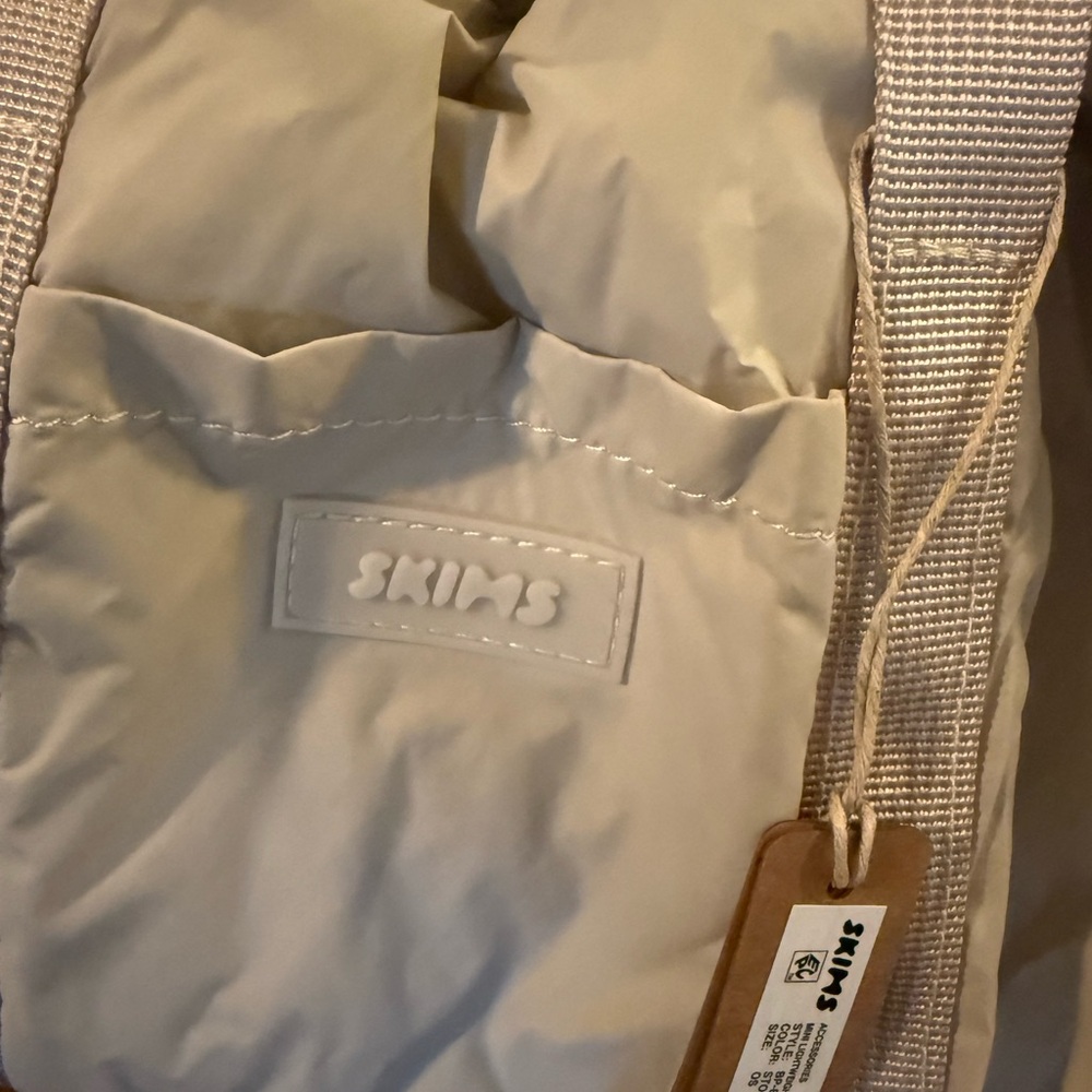 SKIMS Cream Quilted Bag